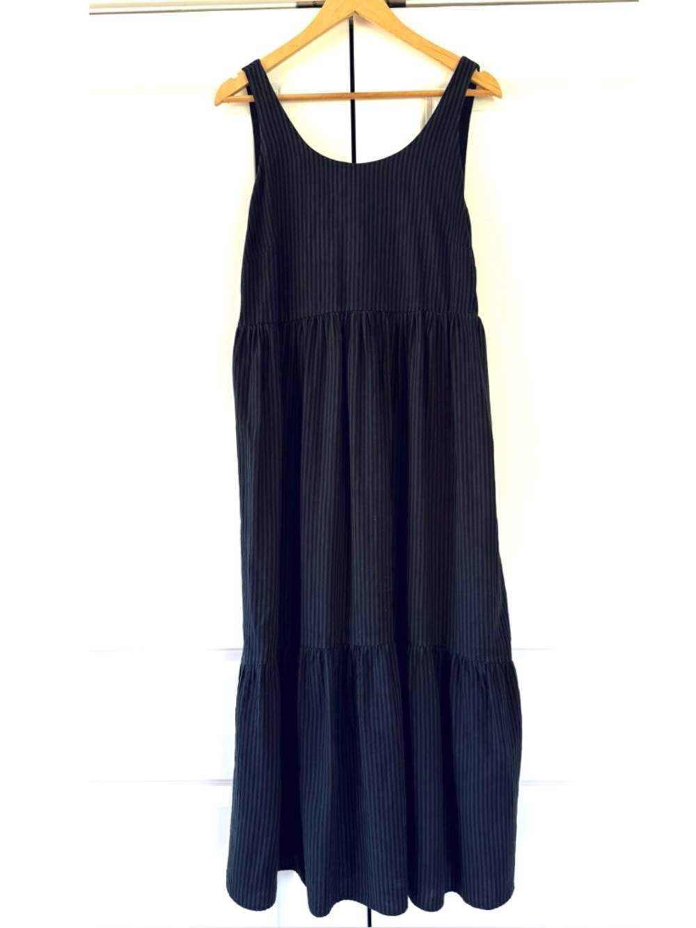 J. Jill Dress Tank Midi Summer Lagenlook Comfort Fit & Flare Tiered Large Petite
